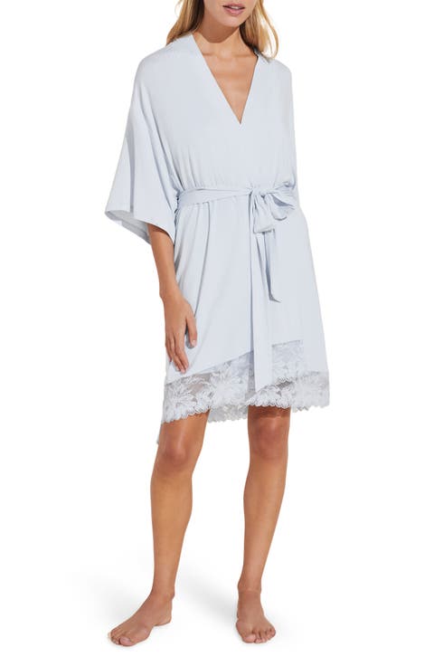 Rosalia Lace Trim Short Robe