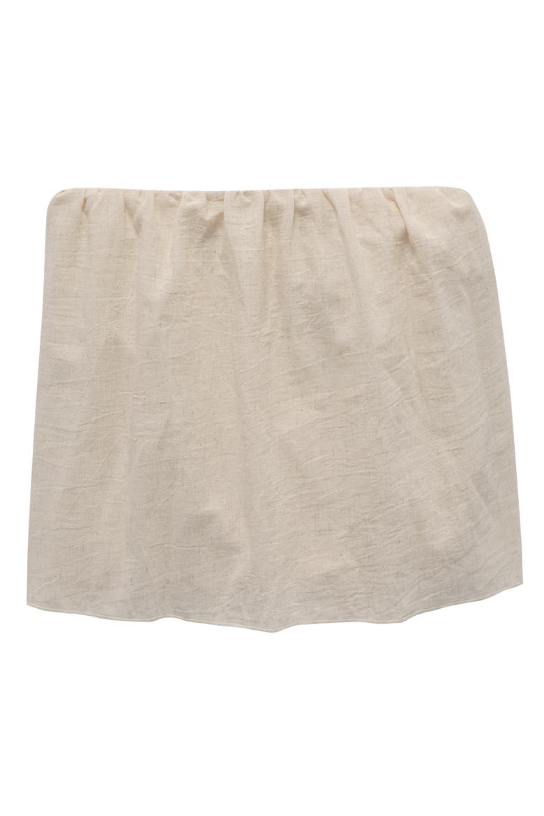 Signature Cotton/Linen Baby Crib Skirt / Dust Ruffle, Alternate, color, Cream
