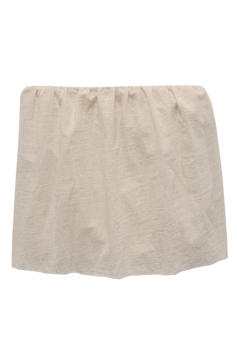 Lambs & Ivy Signature Cotton/Linen Baby Crib Skirt / Dust Ruffle, Alternate, color, Cream