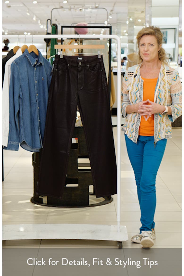 Stevie High Waist Straight Leg Coated Denim Jeans video
