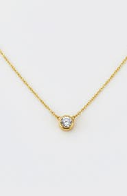 Mint & Lily Classic Bezel Set Solitaire Necklace