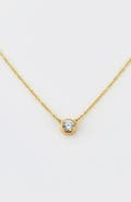 Mint & Lily Classic Bezel Set Solitaire Necklace