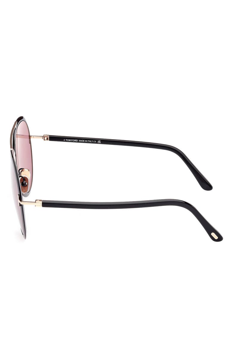 TOM FORD Rickie 65mm Oversize Round Sunglasses, Alternate, color, 