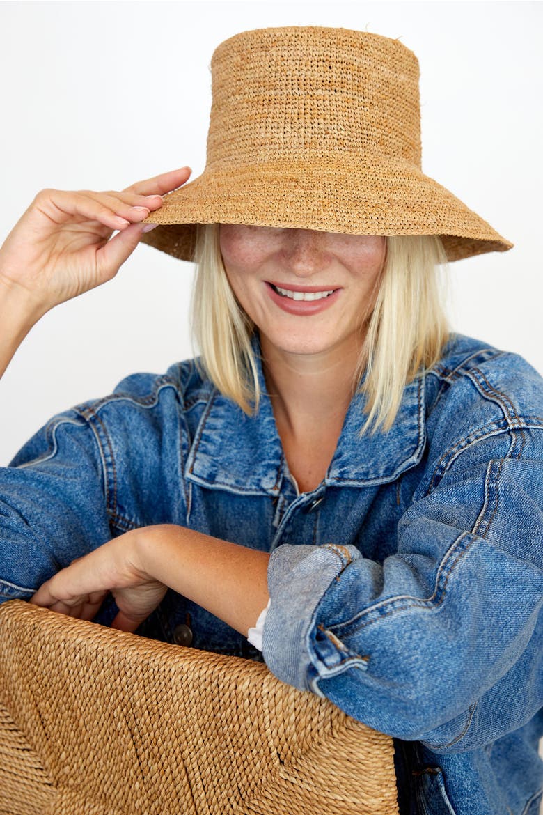 Chic Crochet Bucket Hat, Alternate, color, Natural