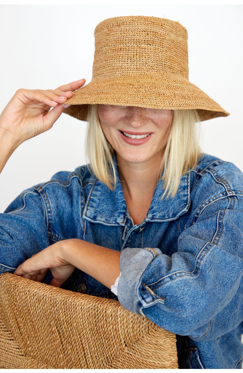 Hat Attack Chic Crochet Bucket Hat, Alternate, color, Natural