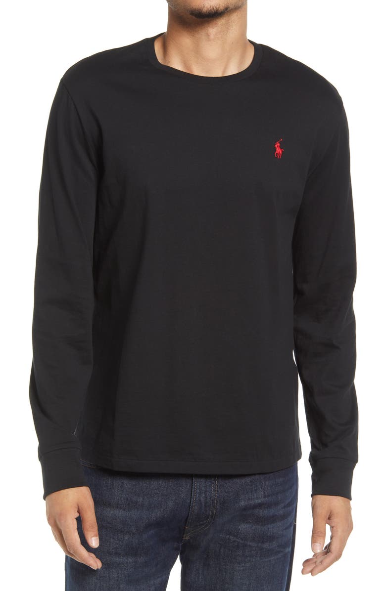Polo Ralph Lauren Men
s Embroidered Logo Long Sleeve Cotton T-Shirt, Main, color,
