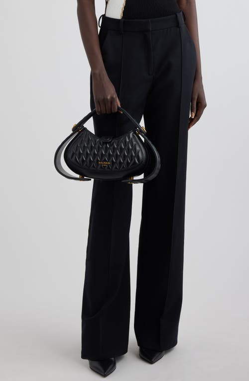 BALMAIN BALMAIN MEDIUM JOLIE MADAME QUILTED LEATHER TOP HANDLE BAG 