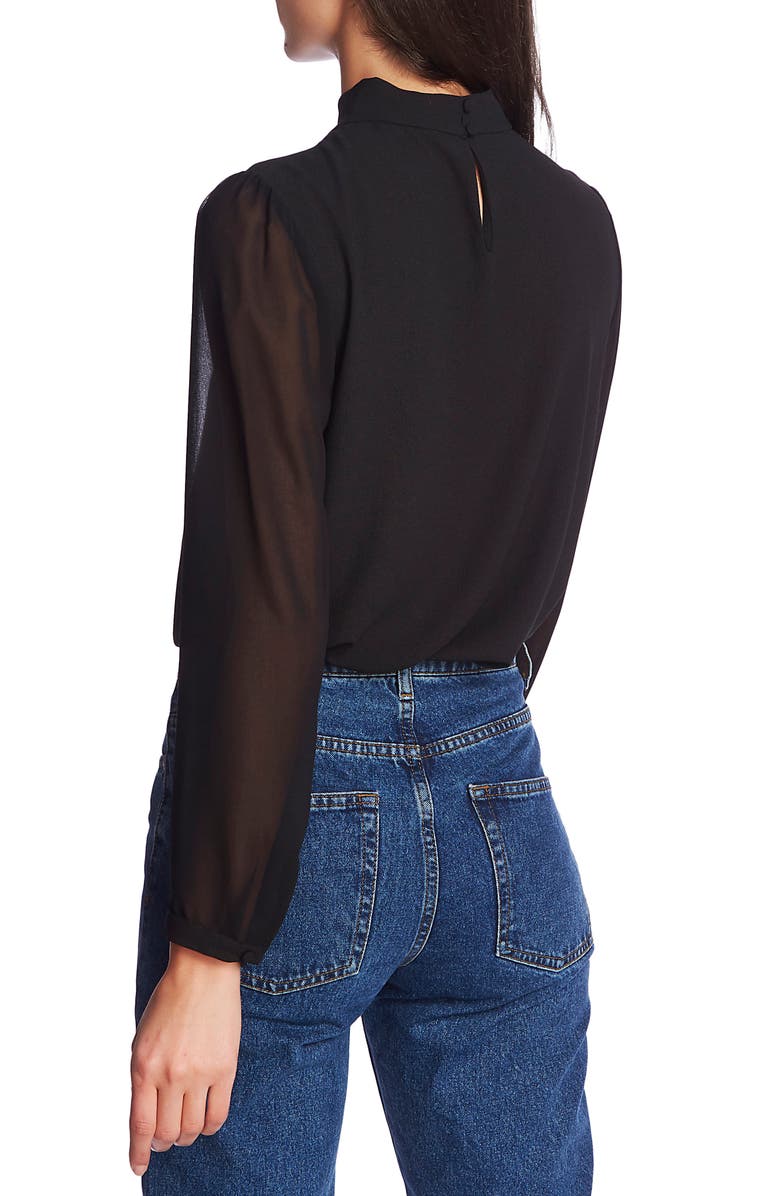 1.STATE Keyhole Neck Sheer Sleeve Blouse, Alternate, color,