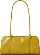 Tory Burch Marshmallow Croc Embossed LeatherShoulder Bag