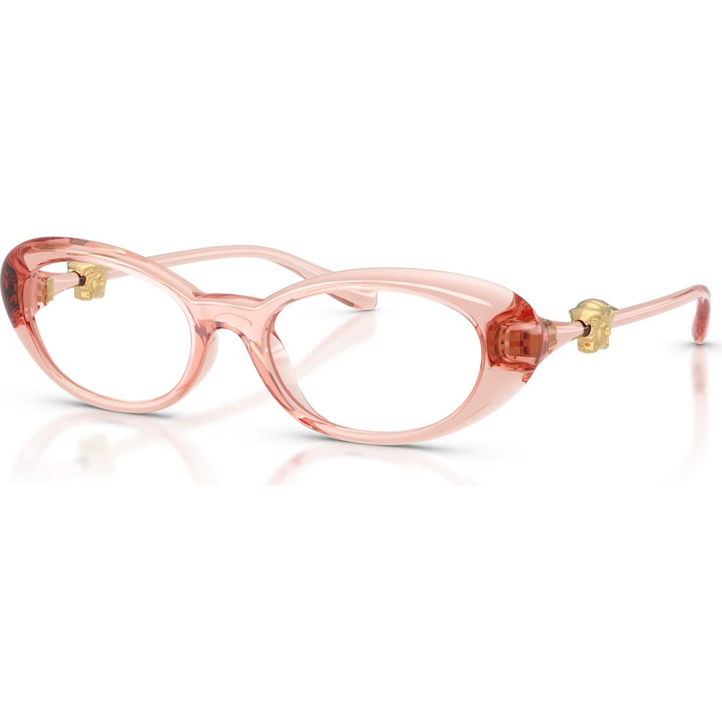 Versace 50mm Oval Optical Glasses In Pink