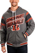 G-III SPORTS BY CARL BANKS Men's G-III Sports by Carl Banks Black/Gray Cincinnati Bengals Extreme Full Back Reversible Hoodie Full-Zip Jacket