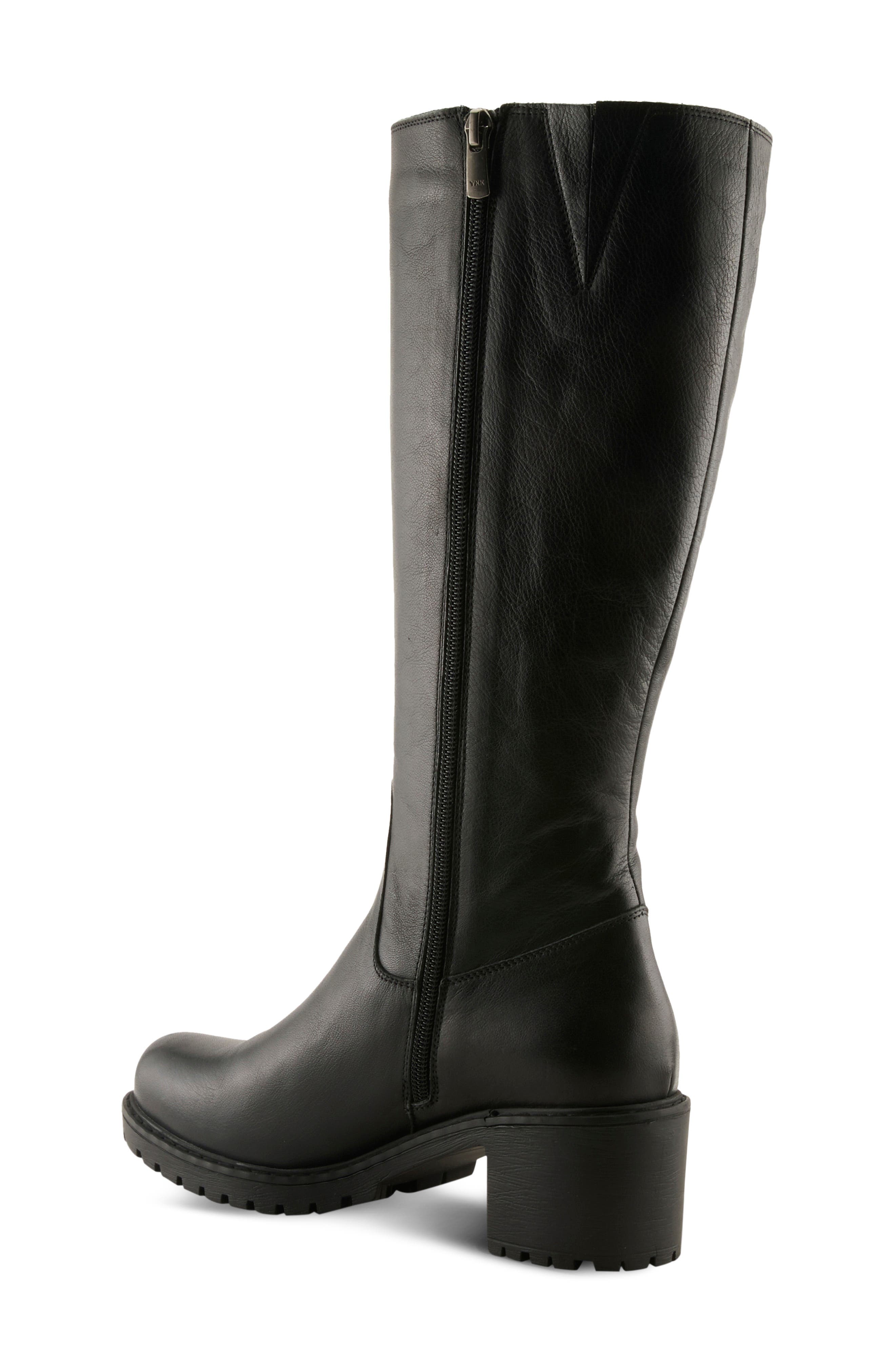 Stormi Leather Knee High Boot, Alternate, color, BLACK