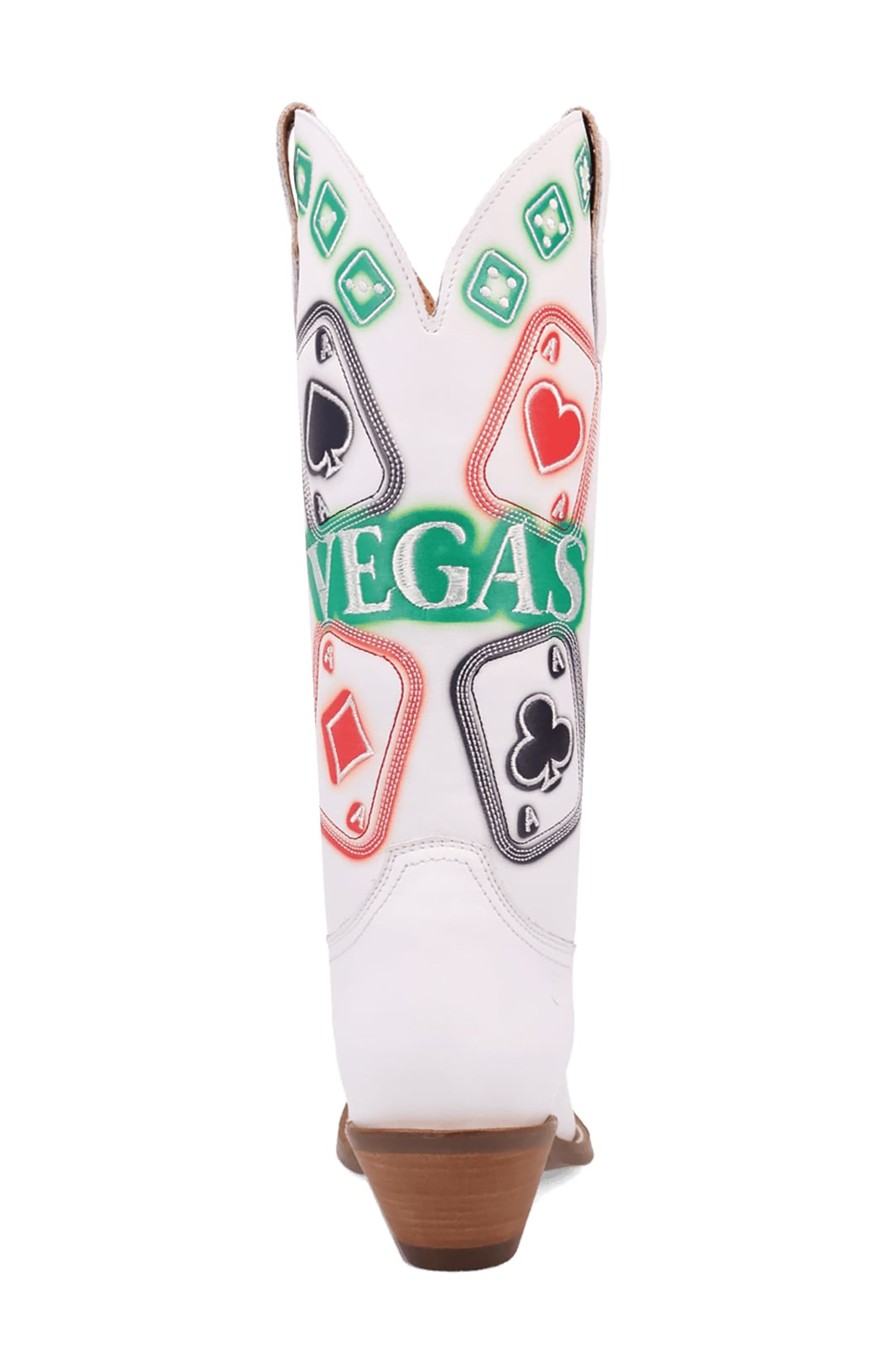 Dingo Vegas Embroidered Western Boot, Alternate, color, White