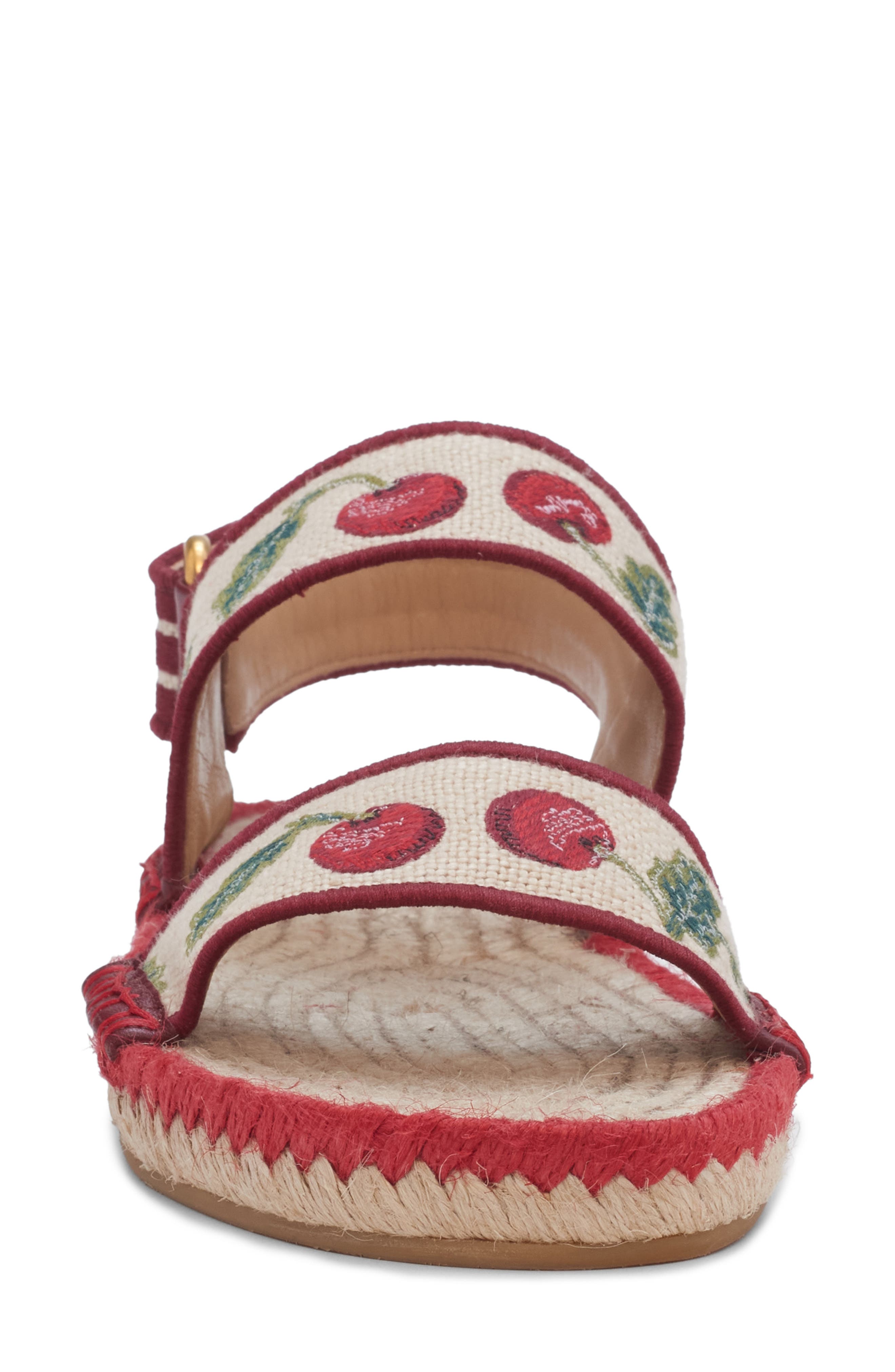 Valentino Garavani Cherryfic Double Strap Slingback Espadrille Sandal, Alternate, color, Natural/ Red