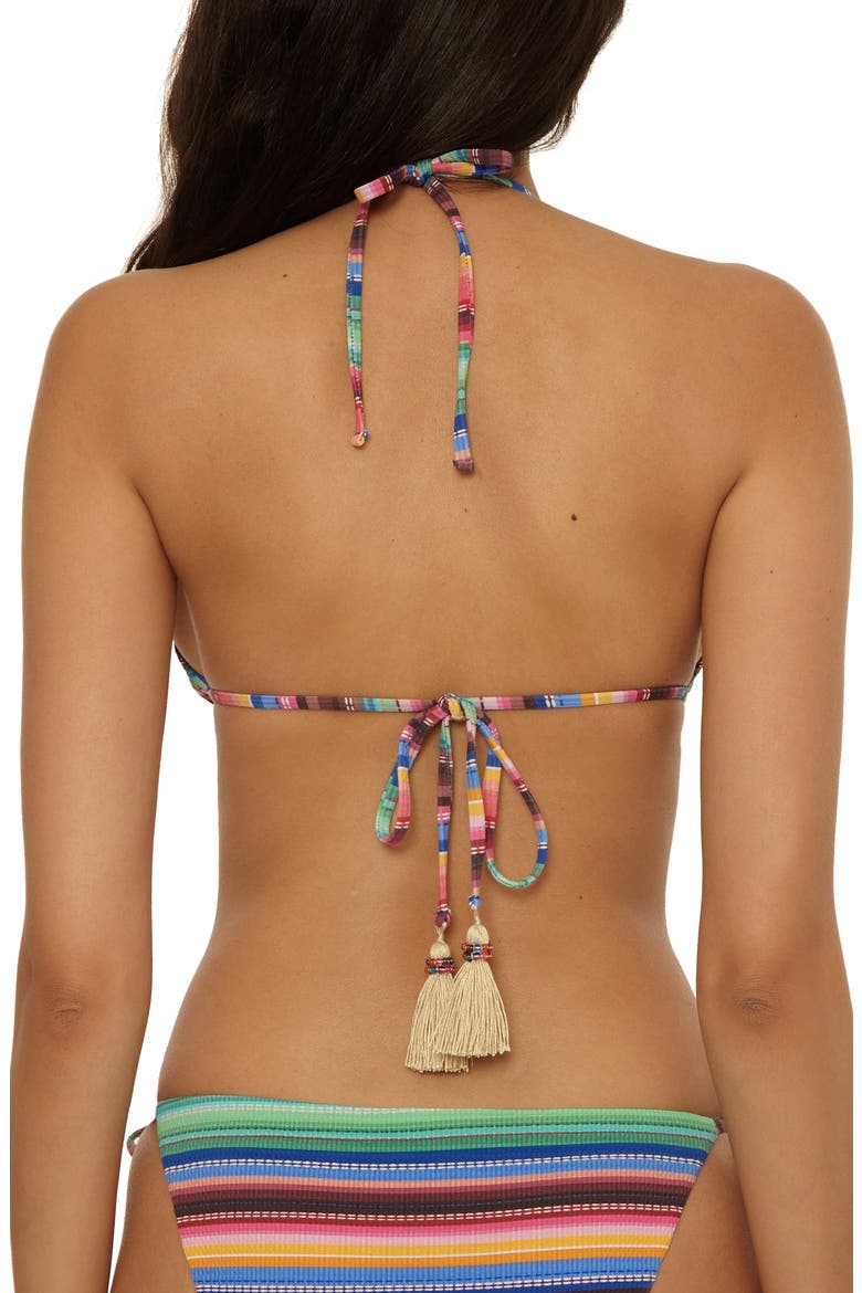 Vallarta Reversible Rib Triangle Bikini Top, Alternate, color, BLUE MULTI