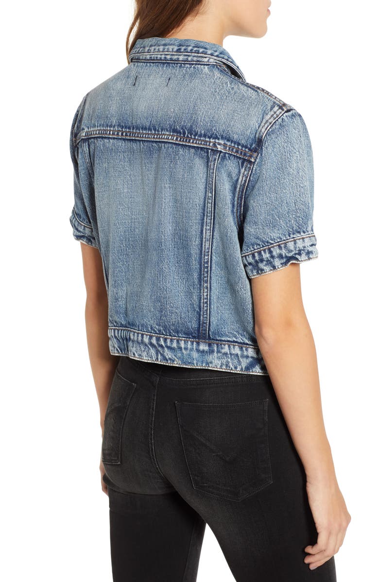 Hudson Jeans Hudson Ruby Contour Short Sleeve Denim Jacket, Alternate, color, 