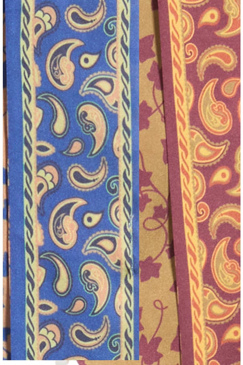 Set of 2 Assorted Ribbon Scarves, Alternate, color, BLUE- BURGUNDY