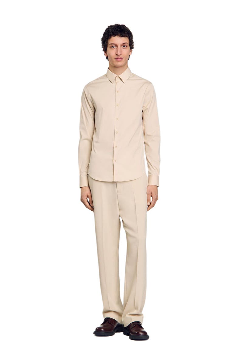 SANDRO Plain shirt, Alternate, color, Oats