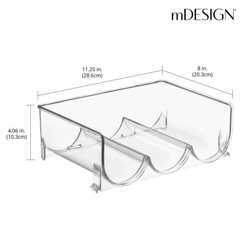 Mdesign Plastic Free-standing Stackable 3 Bottle Storage Rack, 2 Pack In Transparent