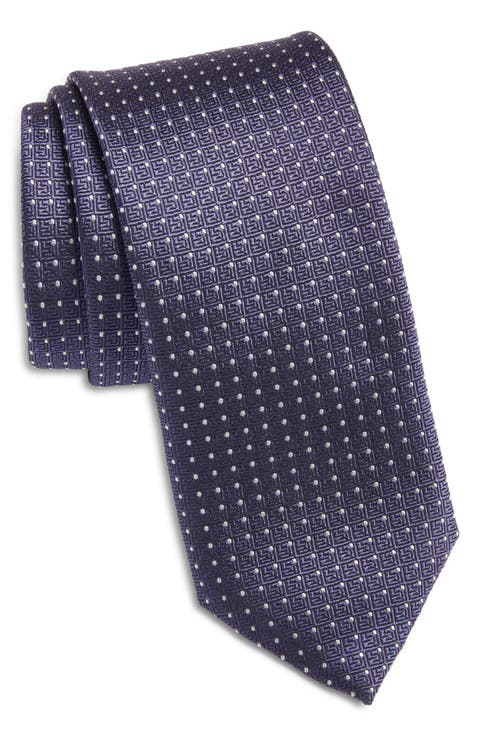 Dot Print Silk Blend Tie