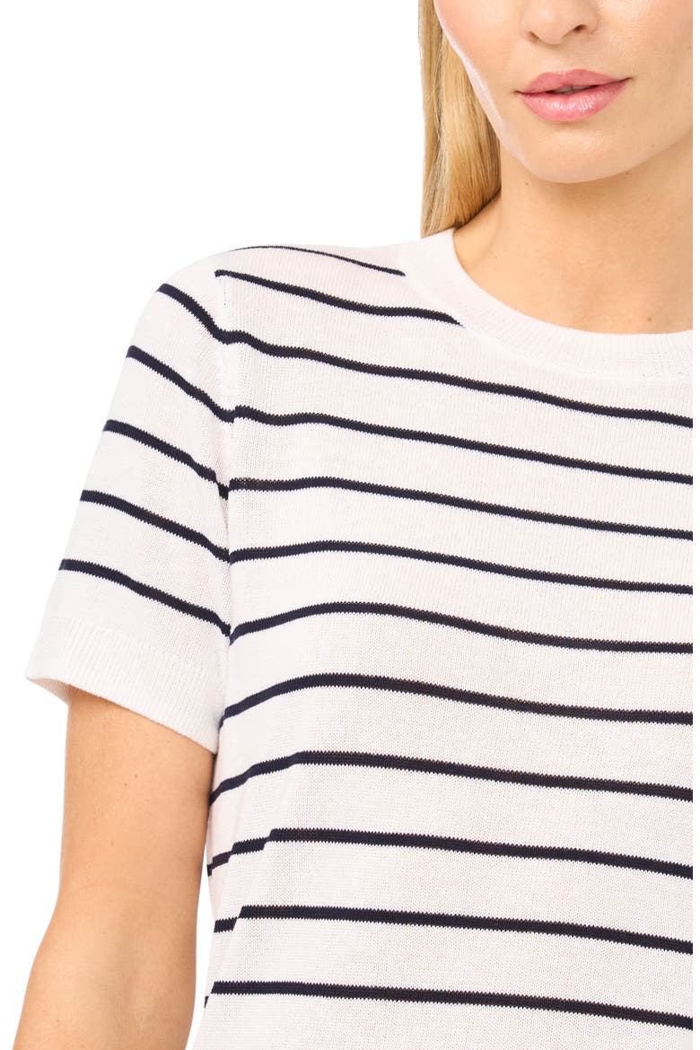 Stripe Crewneck Sweater, Alternate, color, BRIGHT WHITE