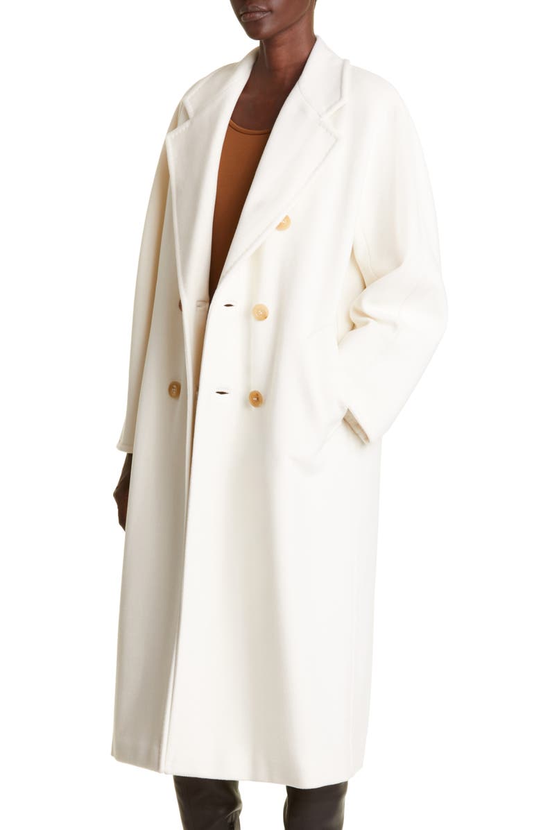 Max Mara Madame Wool & Cashmere Coat, Alternate, color, Optical White