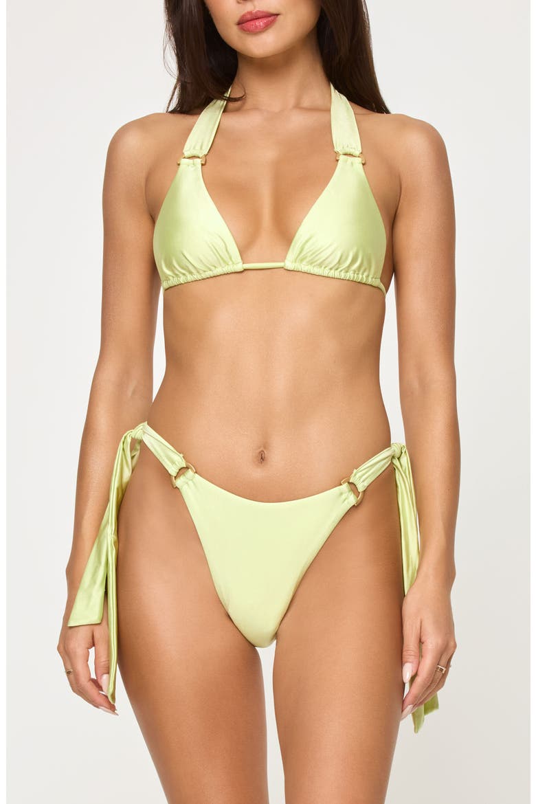 Kiki Tanga Side Tie Bikini Bottoms, Alternate, color, HONEYDEW
