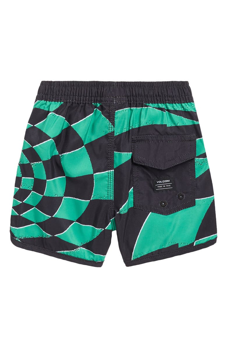 Volcom Long Sleeve Rashguard & Swim Trunks, Alternate, color, Black