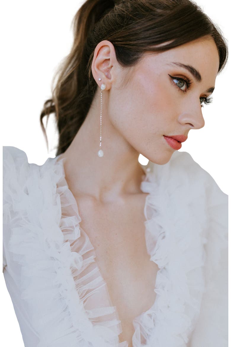 Sarah Crystal and Pearl Drops, Alternate, color, Gold