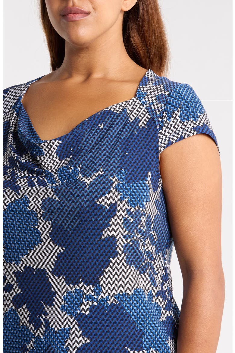 Floral Cowl Neck Cap Sleeve Top, Alternate, color, VANILLA ICE MULTI