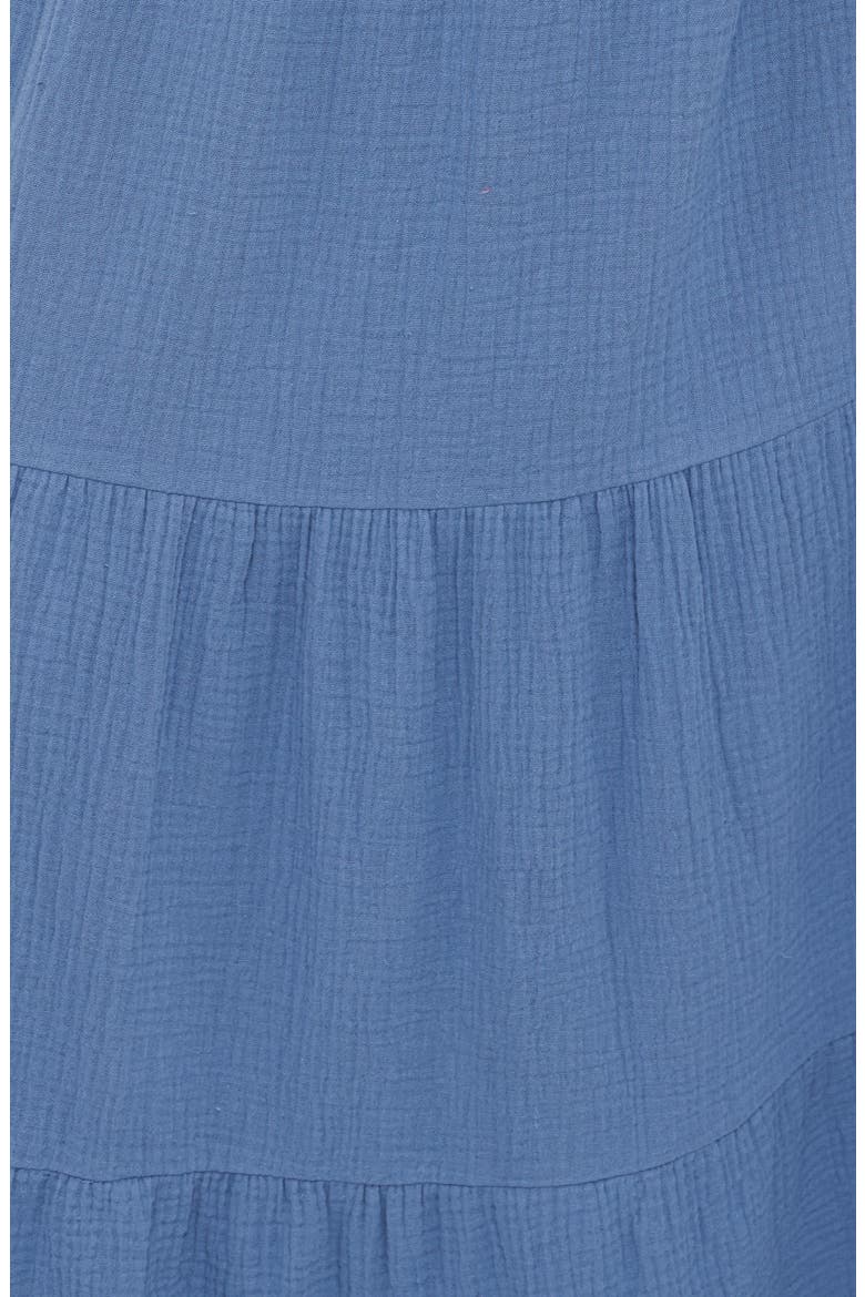 Sophia Cotton Gauze Button-Up Top & Maxi Skirt Set, Alternate, color, DENIM BLUE