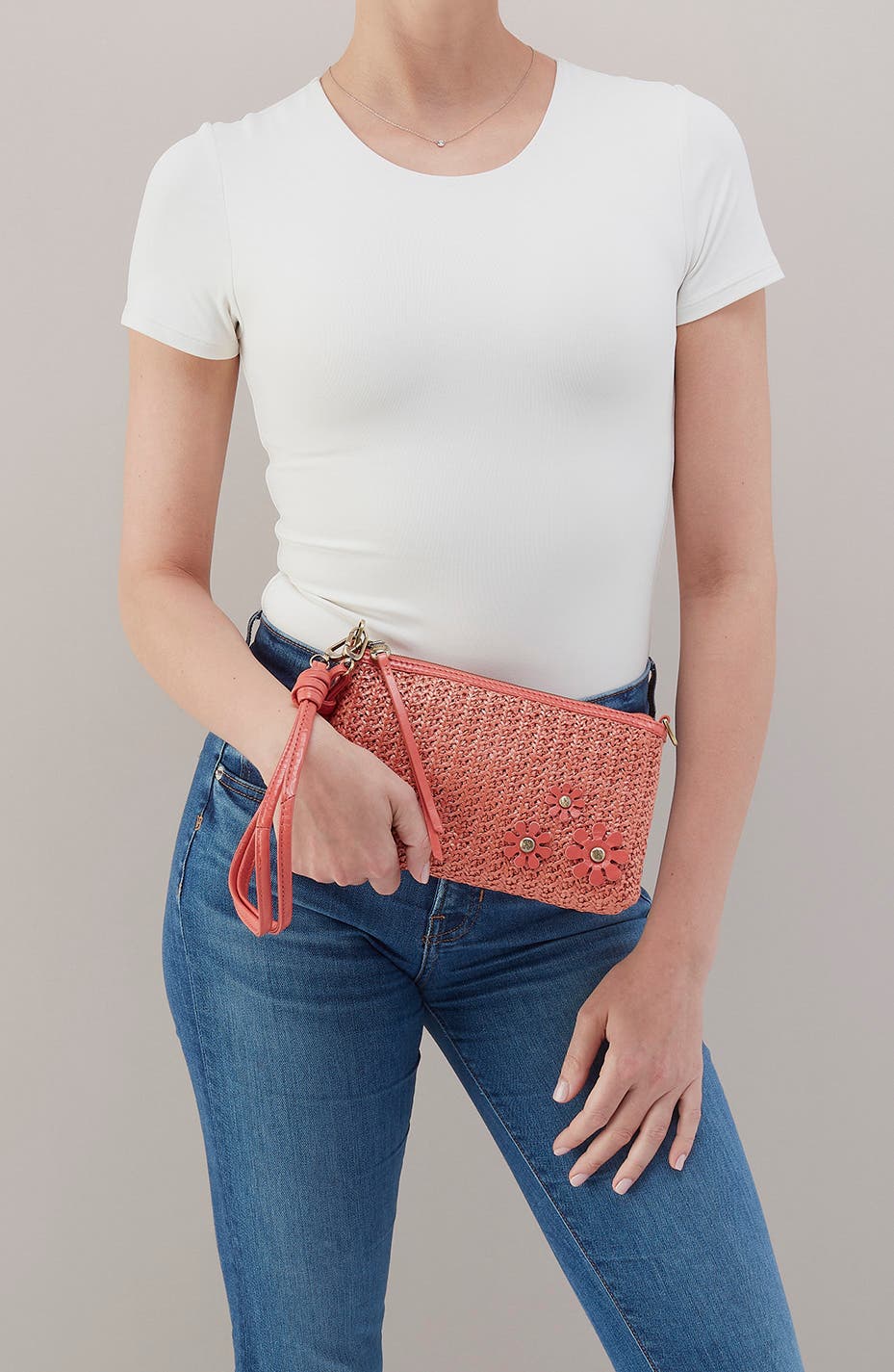 HOBO Darcy Convertible Crossbody Bag, Alternate, color, Wild Rose Woven Straw