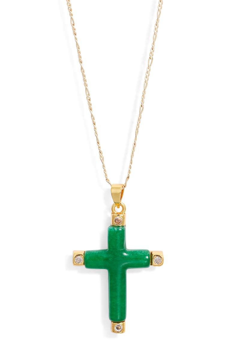Child of Wild Donatello Jade Cross Necklace, Main, color, 
