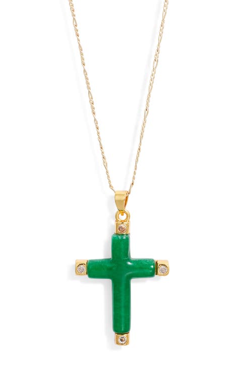 Donatello Jade Cross Necklace