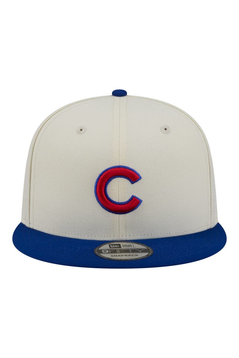 Men's New Era Cream/Royal Chicago Cubs Localized 9FIFTY Snapback Hat, Alternate, color, Cream