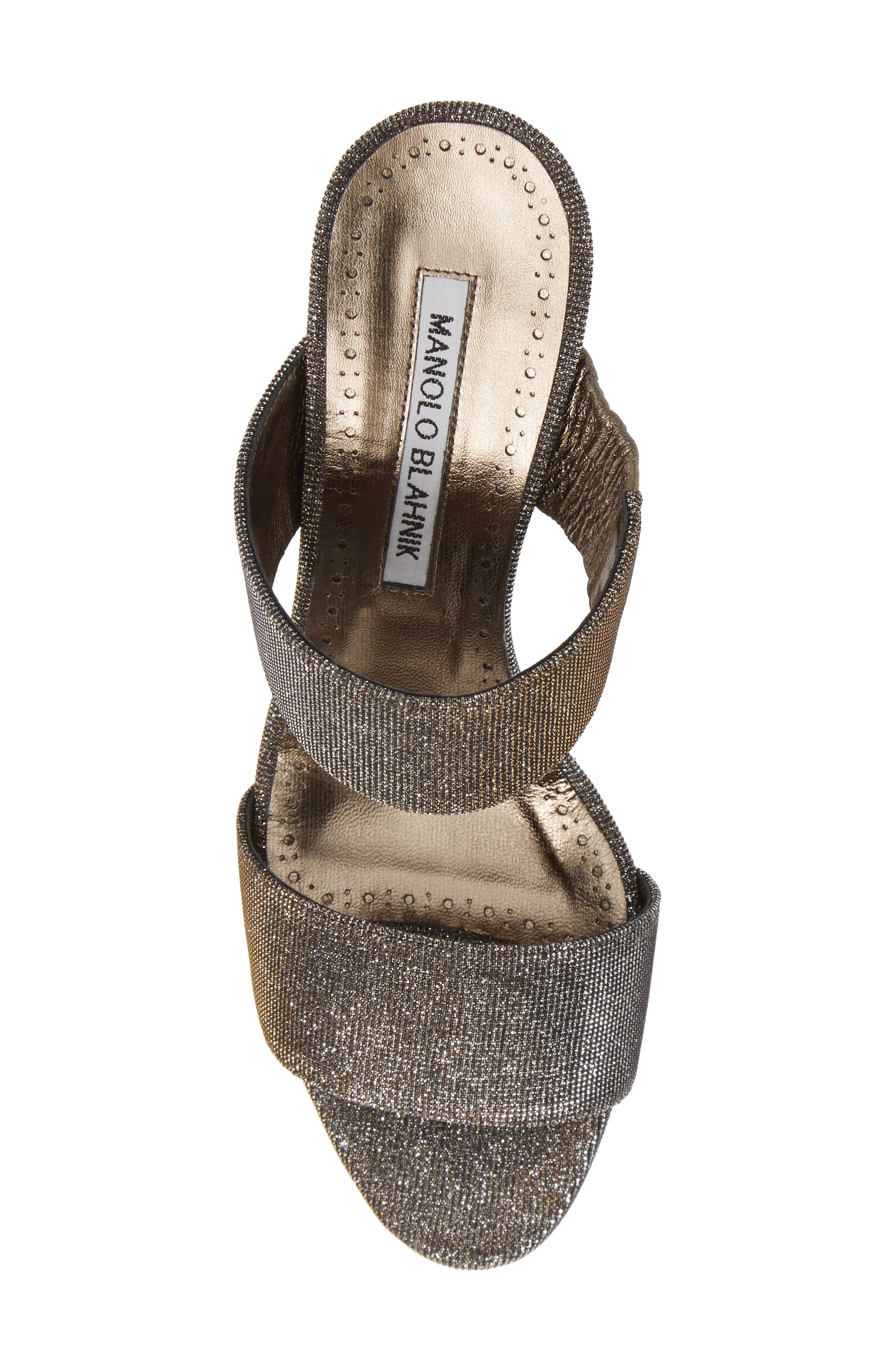 Manolo Blahnik Kalita Metallic Slide Sandal, Alternate, color, 