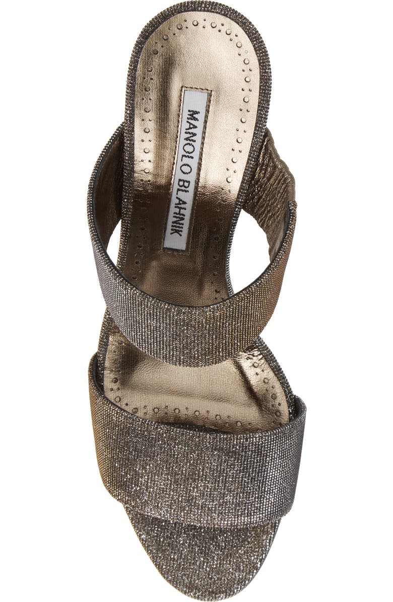 Manolo Blahnik Kalita Metallic Slide Sandal, Alternate, color,