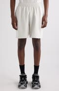 Balenciaga Distressed Logo Embroidered Sweat Shorts