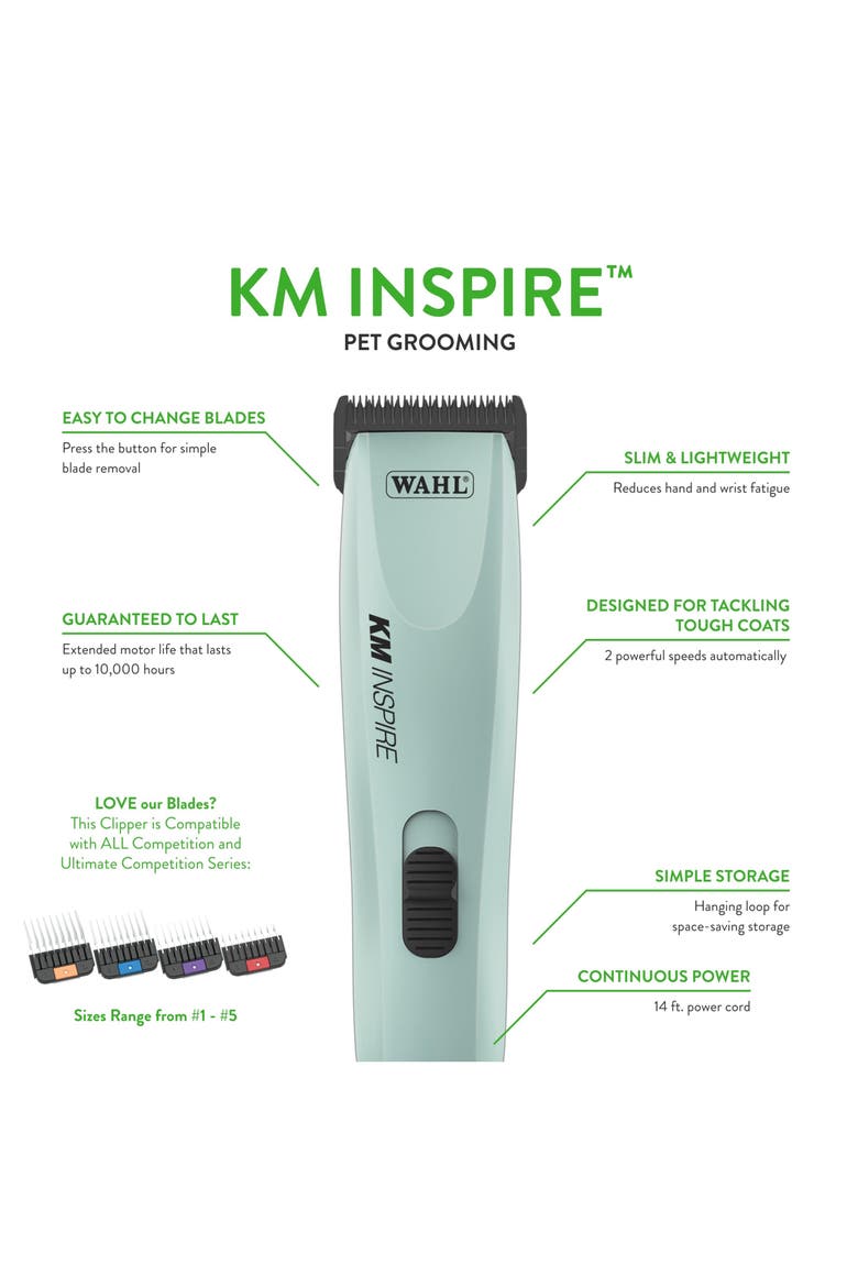 Corded Grooming Clipper Kit with Guide Combs for Dog, Cat, and Horse Grooming, Alternate, color, Turquoise