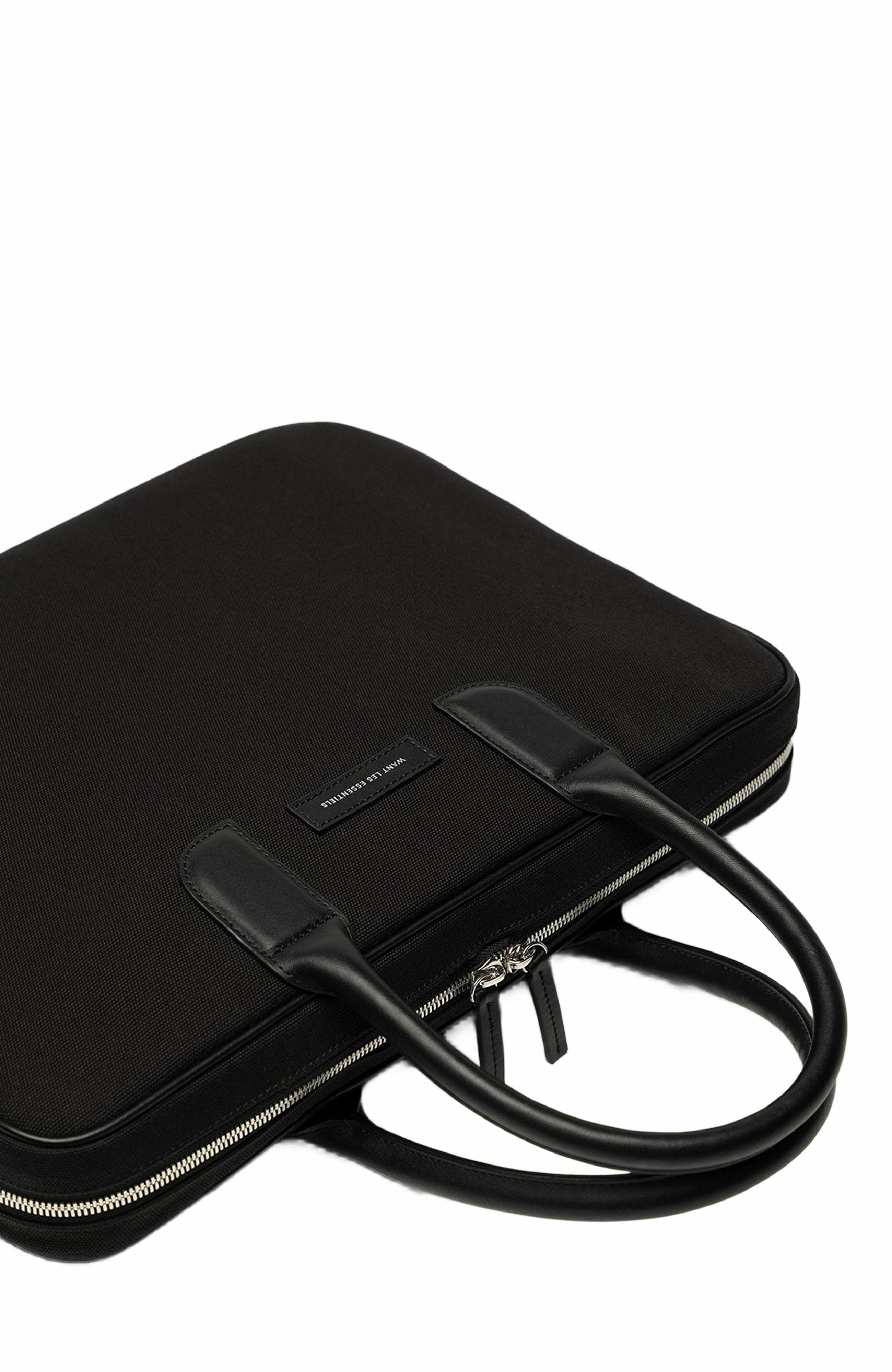 Want Les Essentiels Lesage Organic Cotton Canvas Computer Bag, Alternate, color, Black