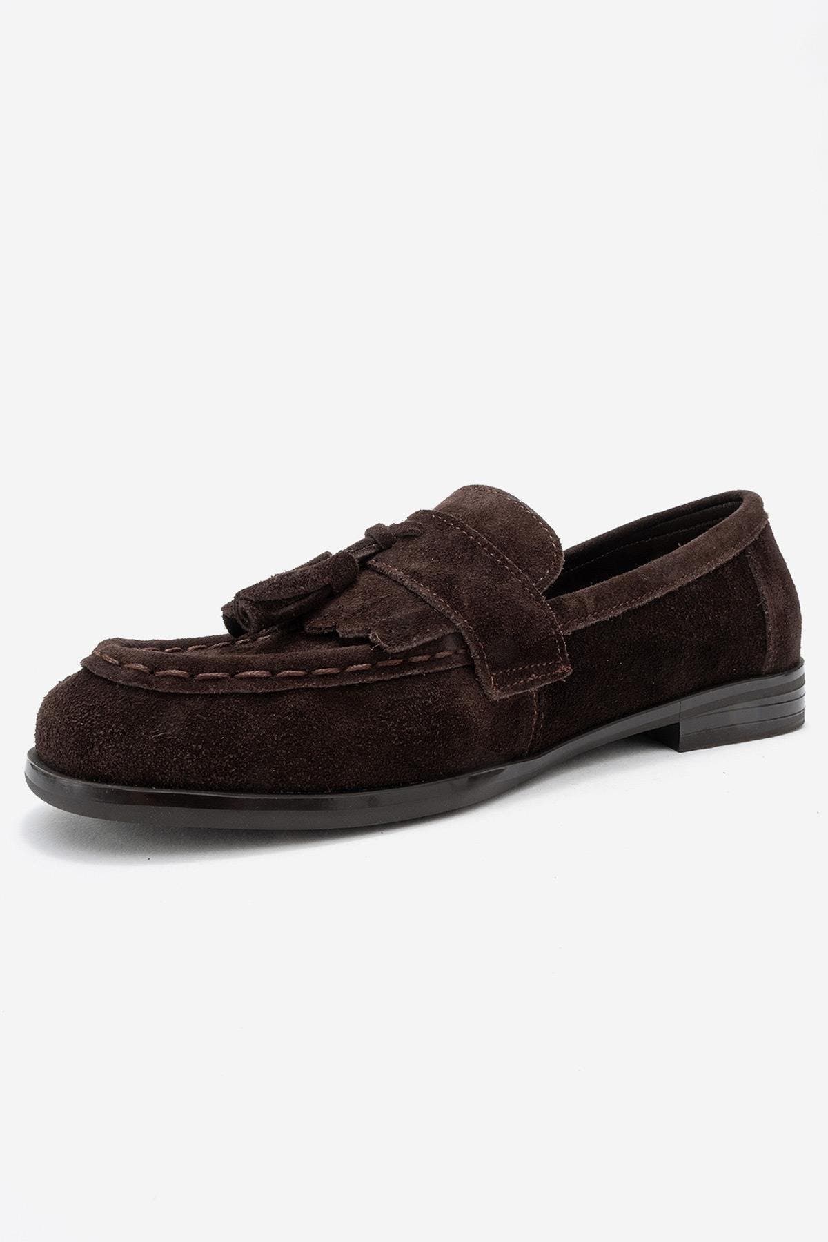 Lupen Leather Tassel Loafer, Alternate, color, Brown Suede