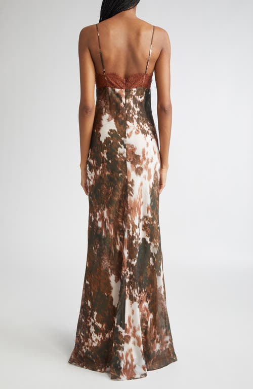 L'agence Susanna Lace Bust Silk Slipdress In Brown