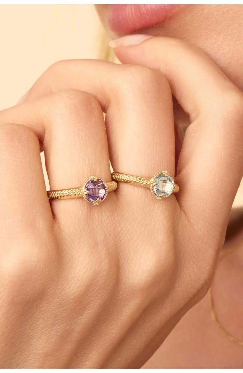 Oradina 14K Gold Gemstone Antica Ring, Alternate, color, Yellow Gold - Blue Topaz