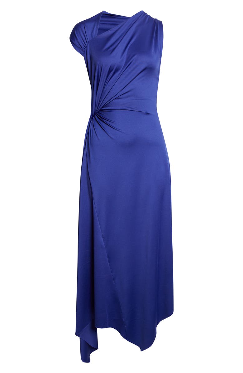 Victoria Beckham Asymmetric Stretch Jersey Midi Dress, Alternate, color, Bright Indigo