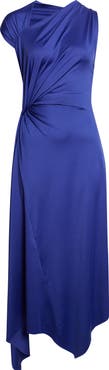 Victoria Beckham Asymmetric Stretch Jersey Midi Dress