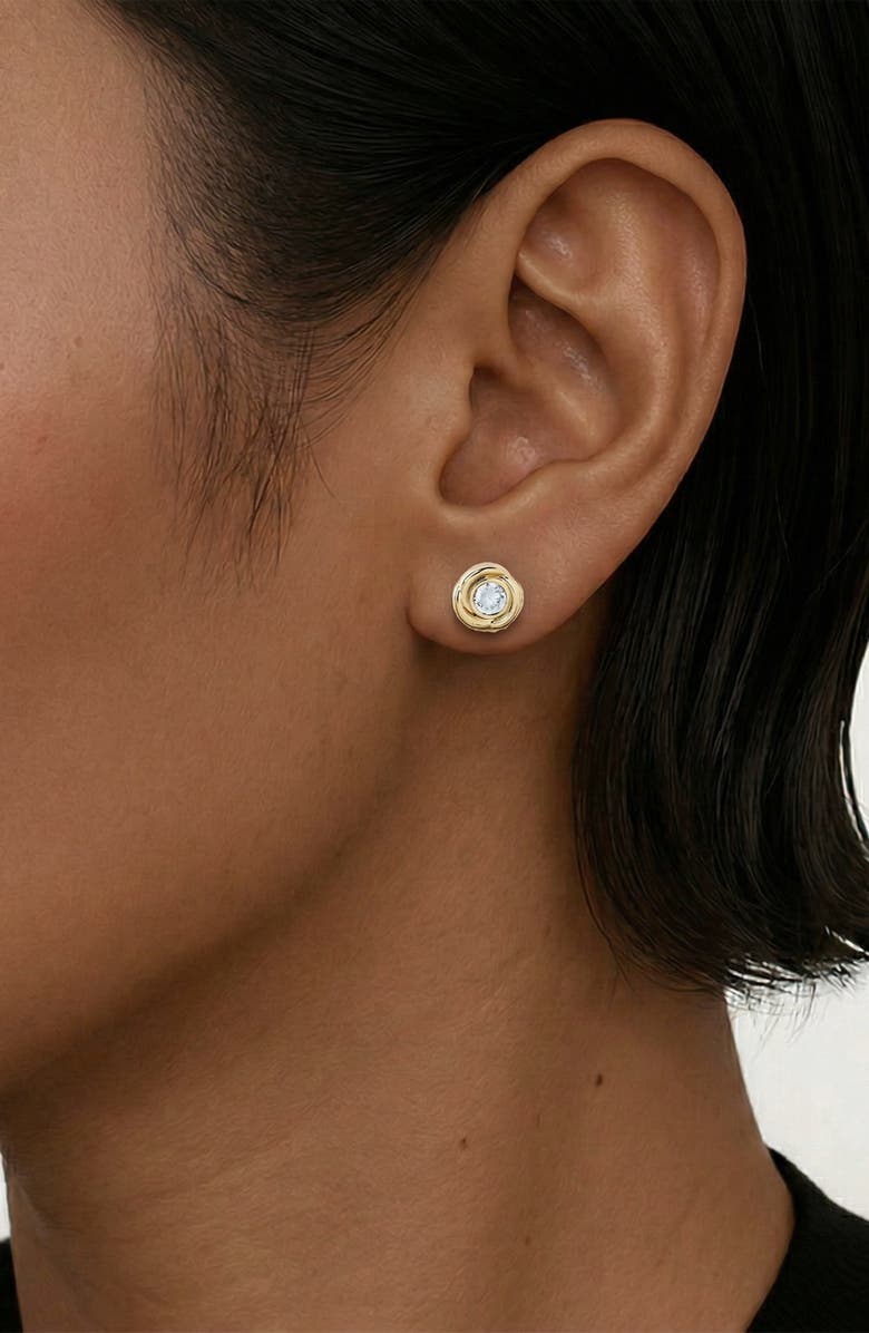 YOJ Lerino Crystal Stud Earrings In Gold, Alternate, color, Gold