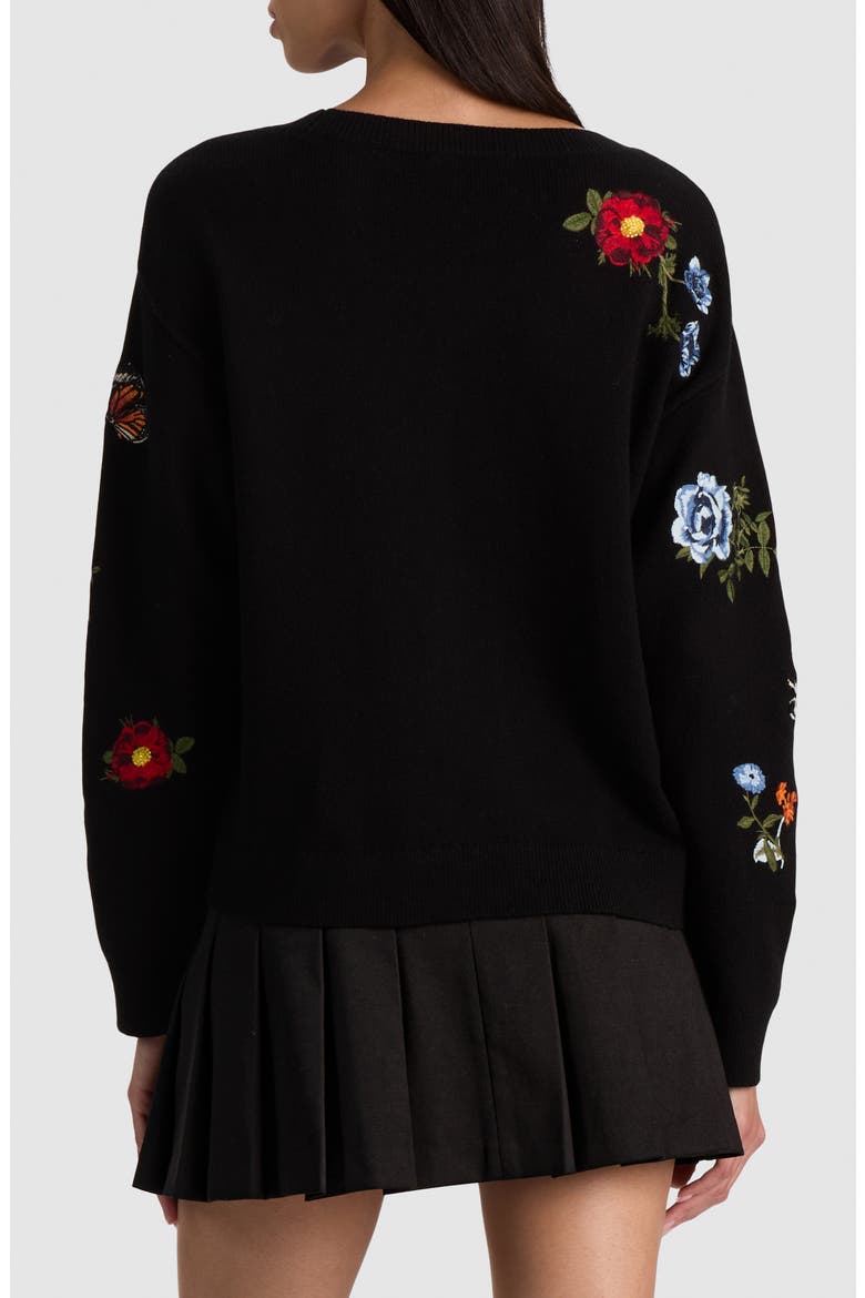 Teanna Embellished Crewneck Sweater, Alternate, color, BLACK MULTI