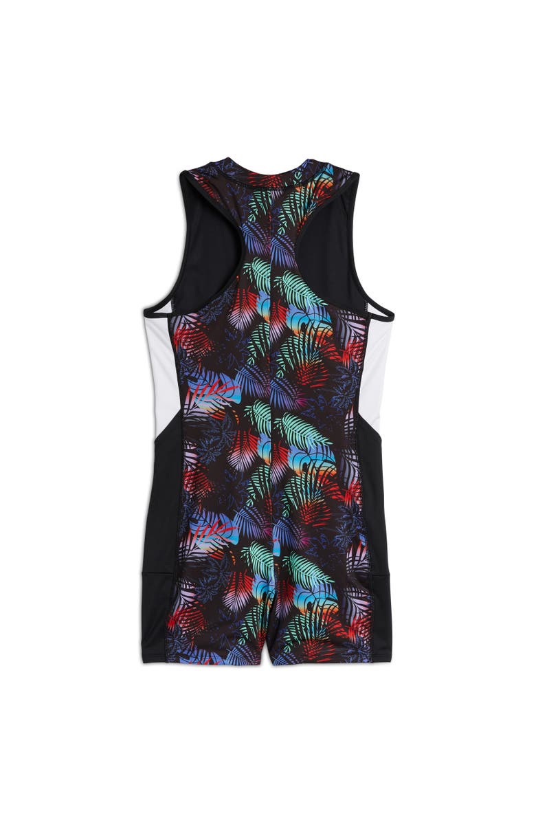 TomboyX 4.5-Inch Zip Up Swim Unisuit, Alternate, color, Palm Dreams