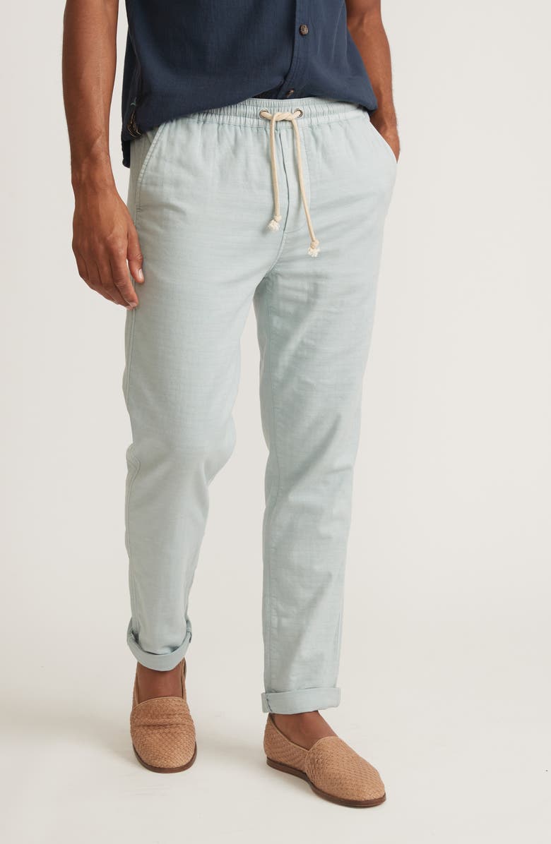 Marine Layer Saturday Slim Straight Leg Stretch Cotton Beach Pants, Alternate, color, Light Blue