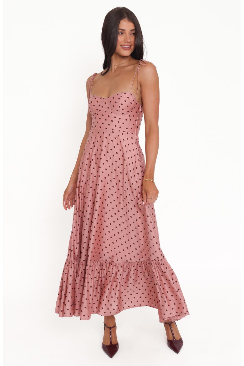 Ayana Polka Dot Fit & Flare Midi Dress, Alternate, color, PINK POLKA DOT